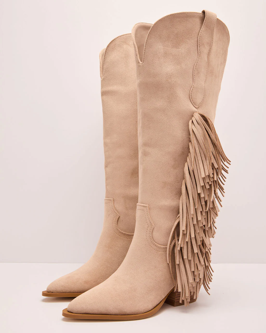 Boho Canyon Faux Suede Fringe Western Boots - Image 2