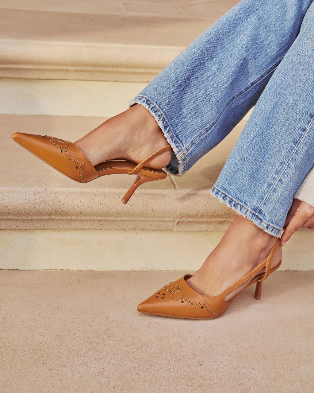 Boho On The Range Studded Western Slingback Heels - Image 4