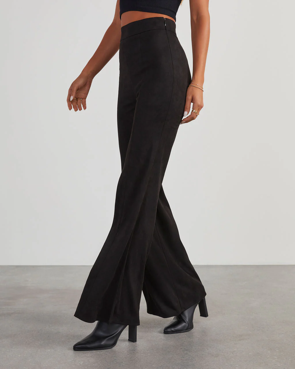 Born With It Faux Suede Wide Leg Pants - Image 3