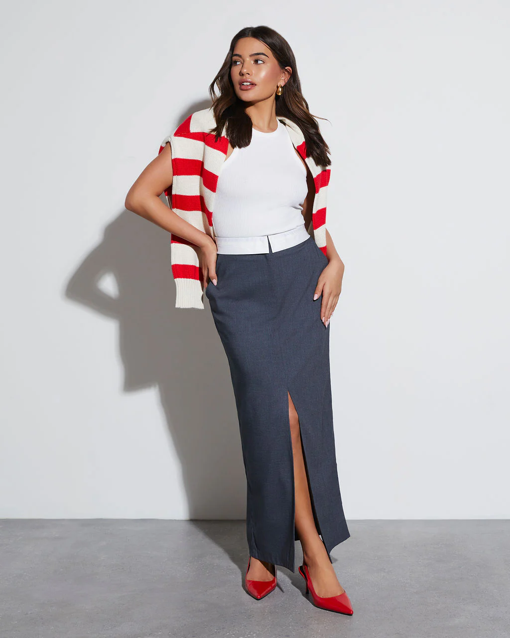 Boss Babe Pocketed Midi Skirt - Image 2