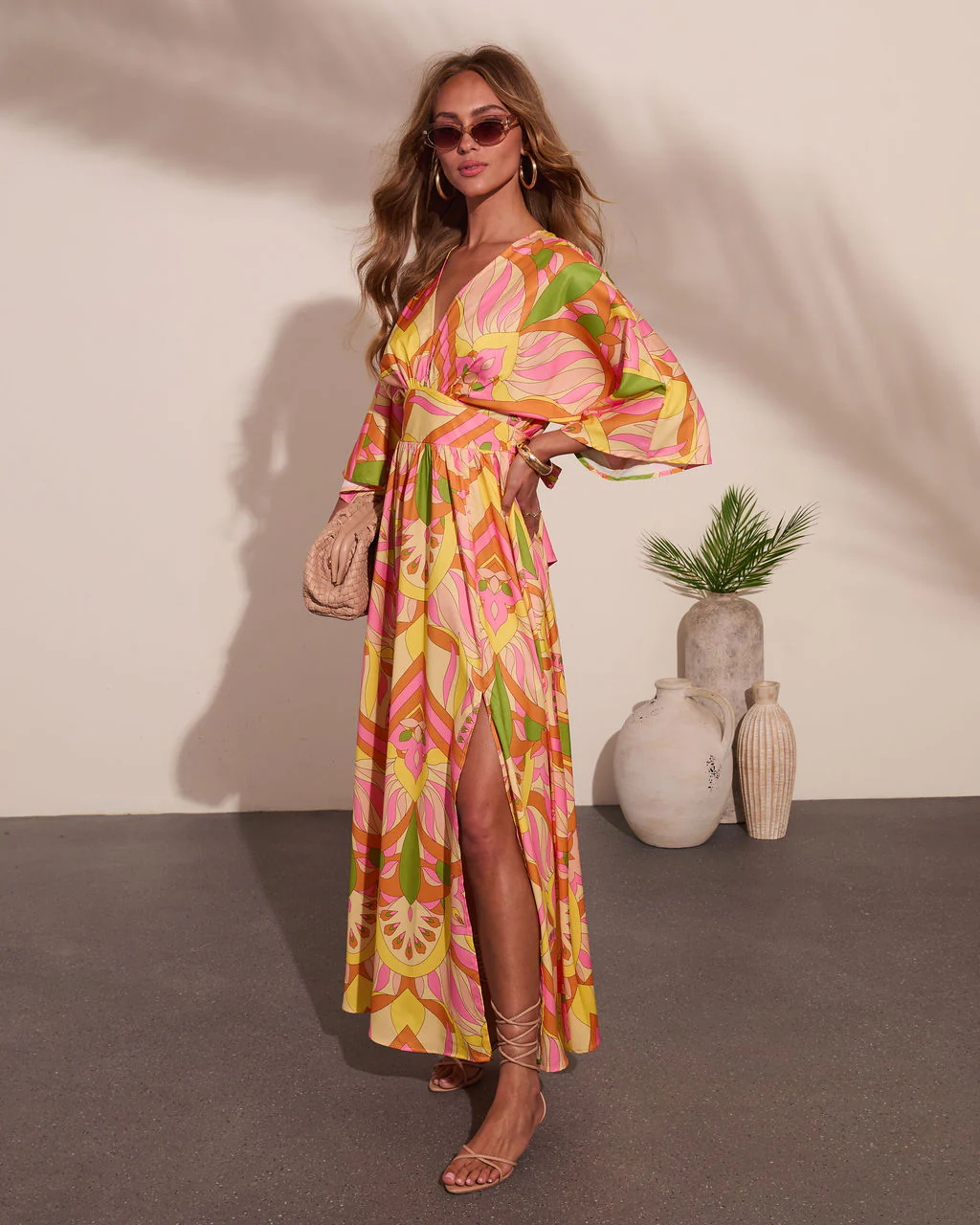 Botanical Dream Abstract Print Maxi Dress - Image 3