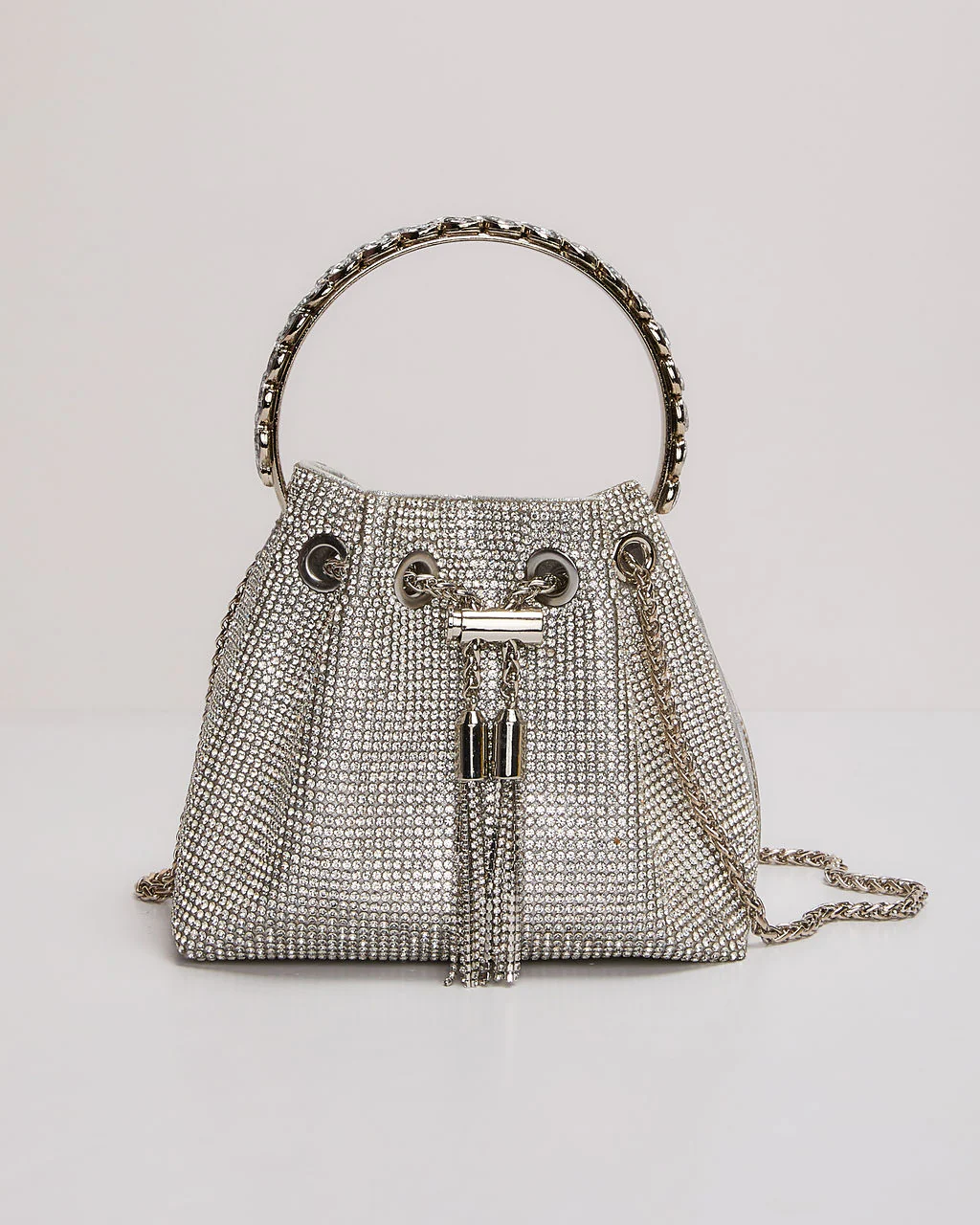Margo Rhinestone Drawstring Bucket Bag - Image 6