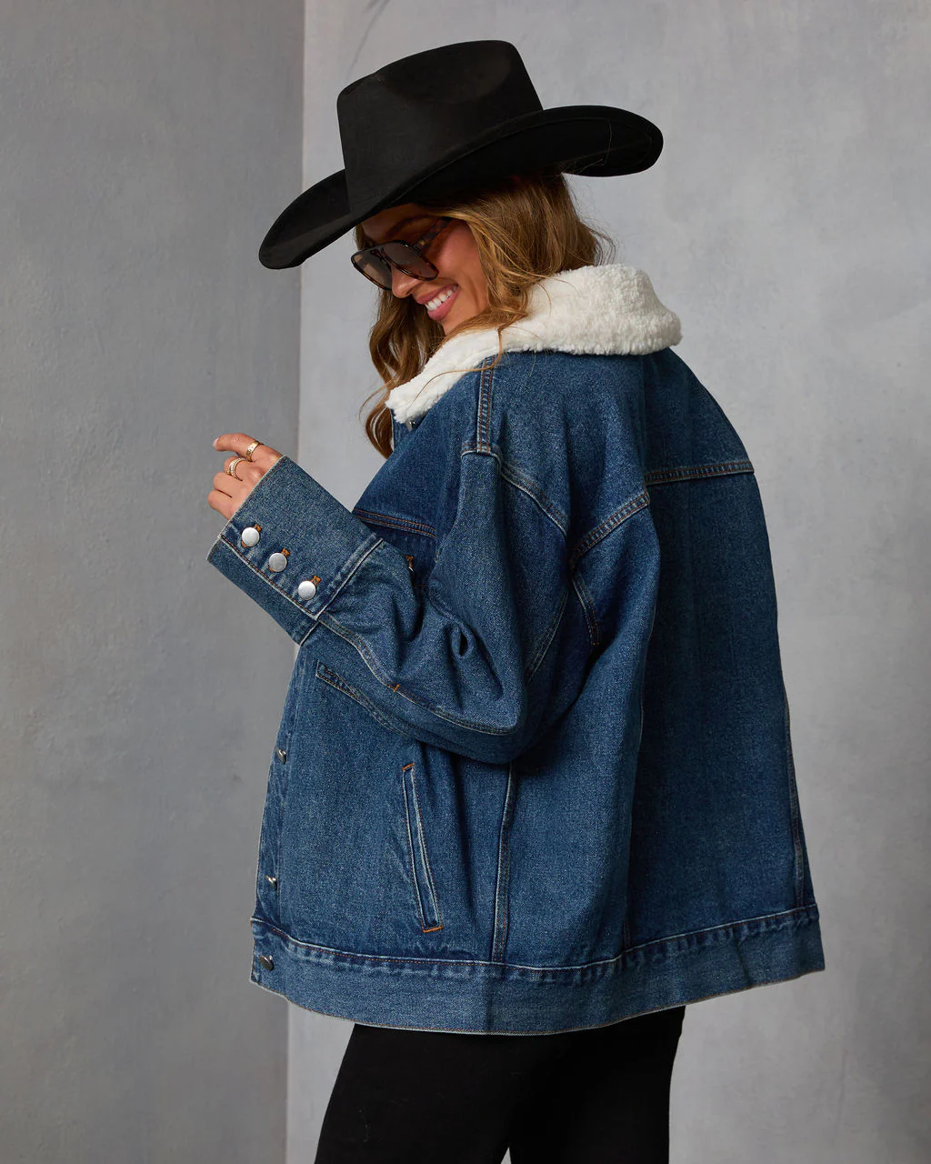 Branka Sherpa Collar Denim Jacket - Image 4