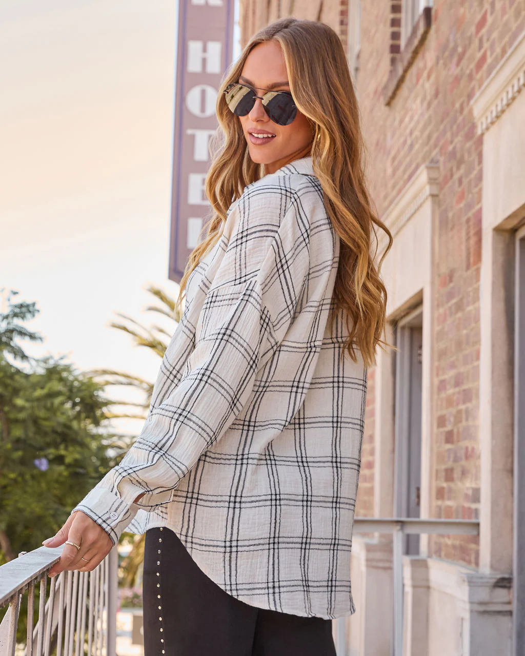 Brassroot Plaid Button Down Top - Image 4