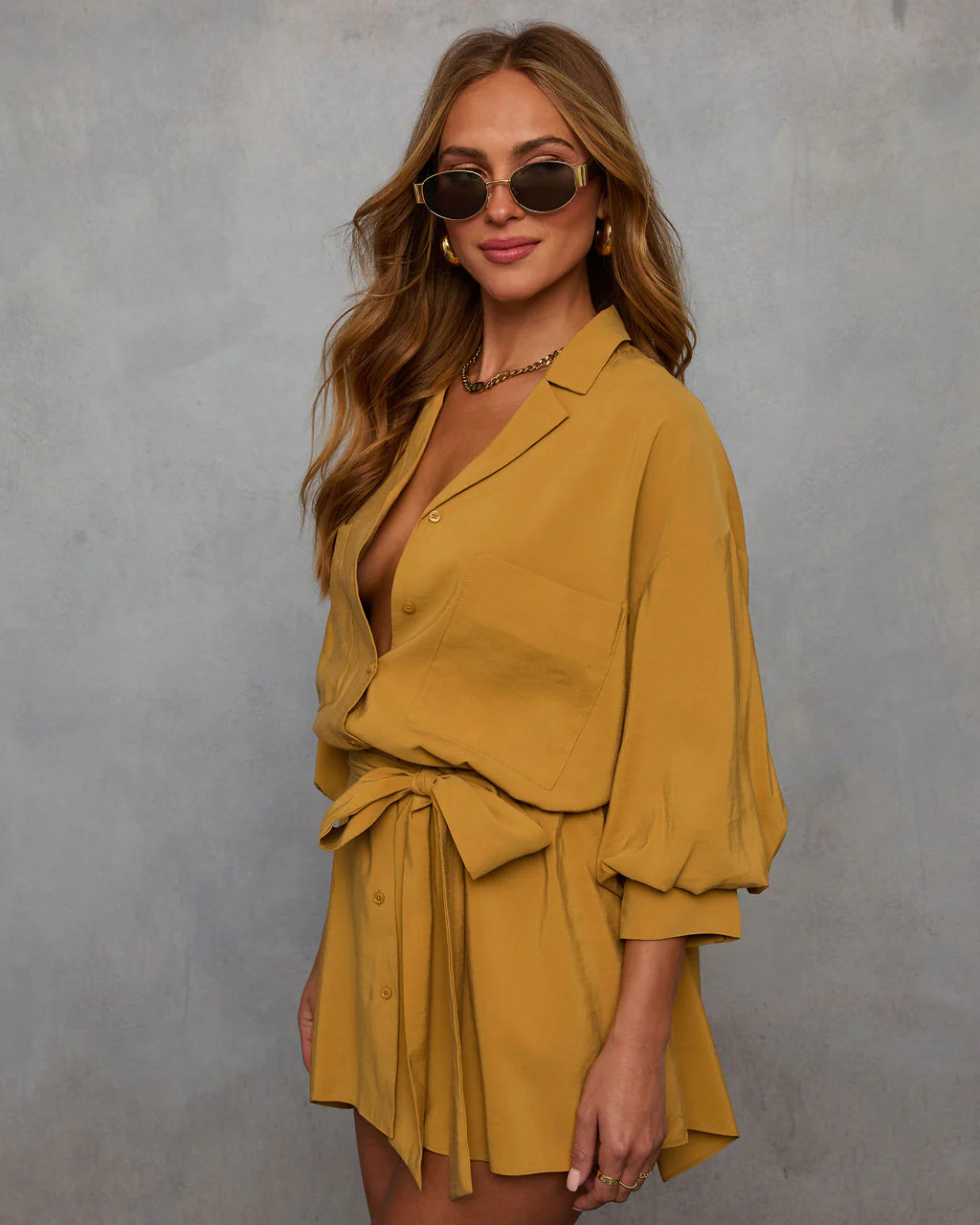 Brenna Blouson Sleeve Shirt Dress - Image 15