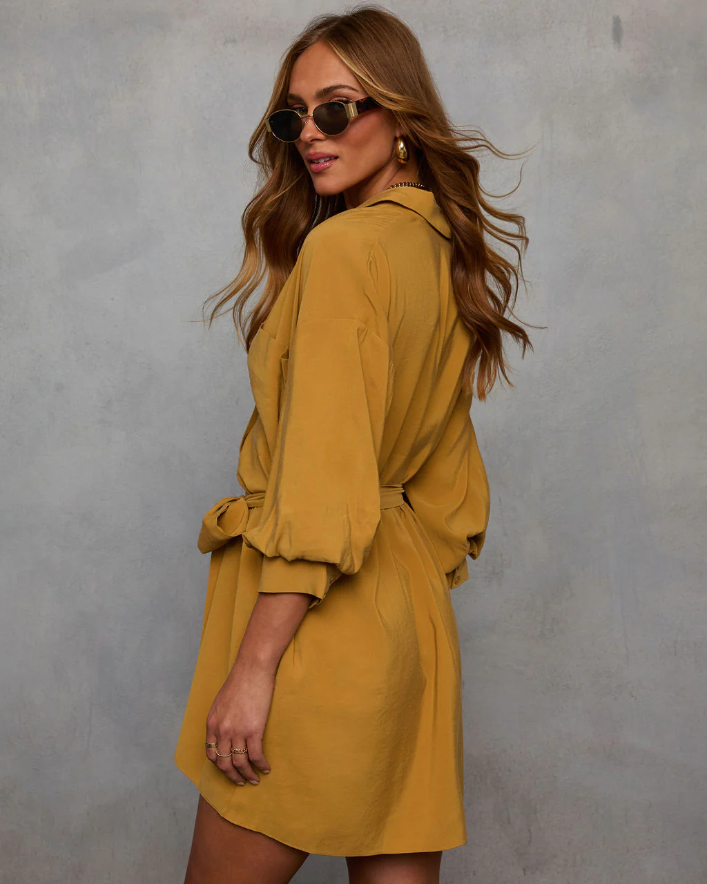 Brenna Blouson Sleeve Shirt Dress - Image 16