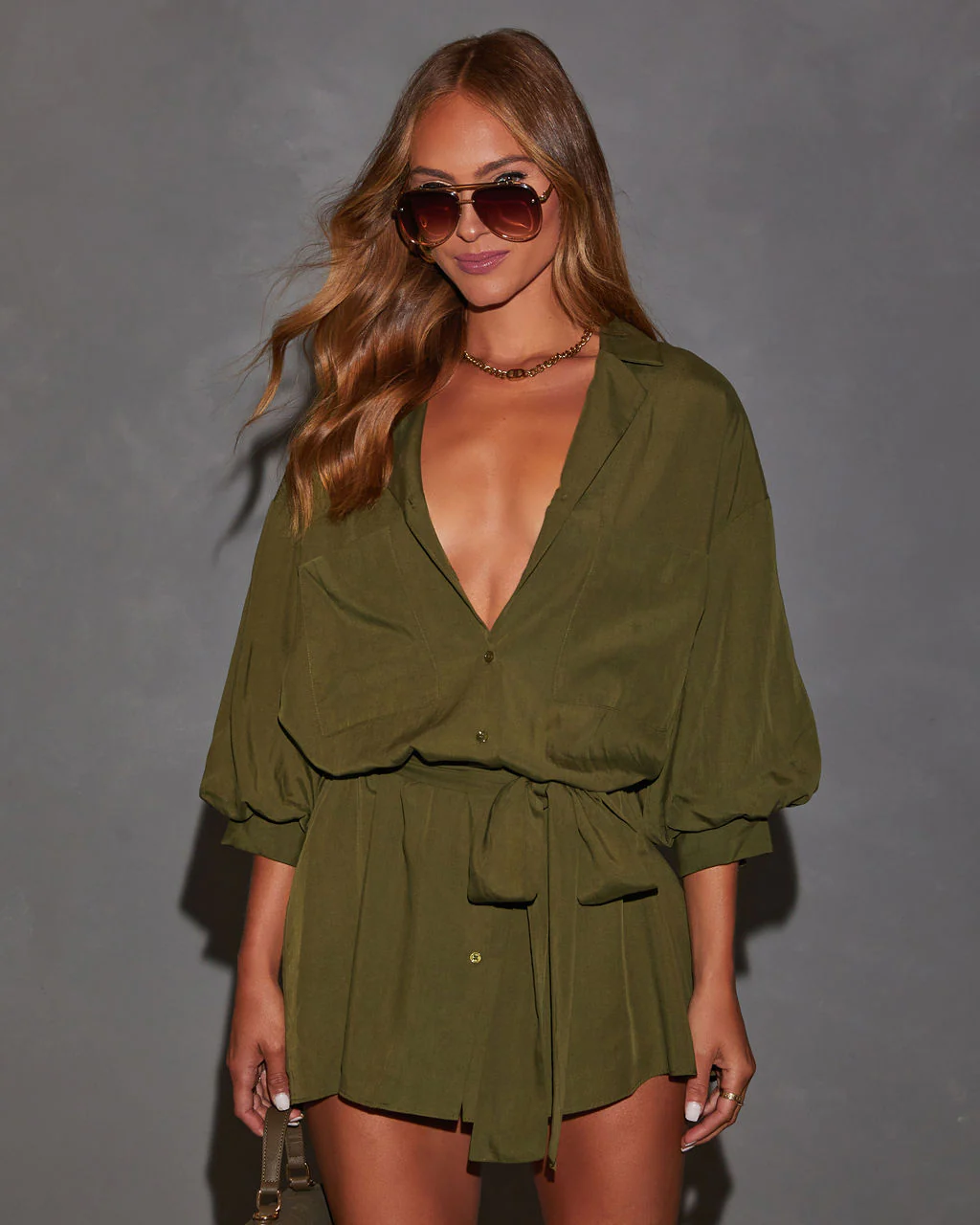 Brenna Blouson Sleeve Shirt Dress - Image 36
