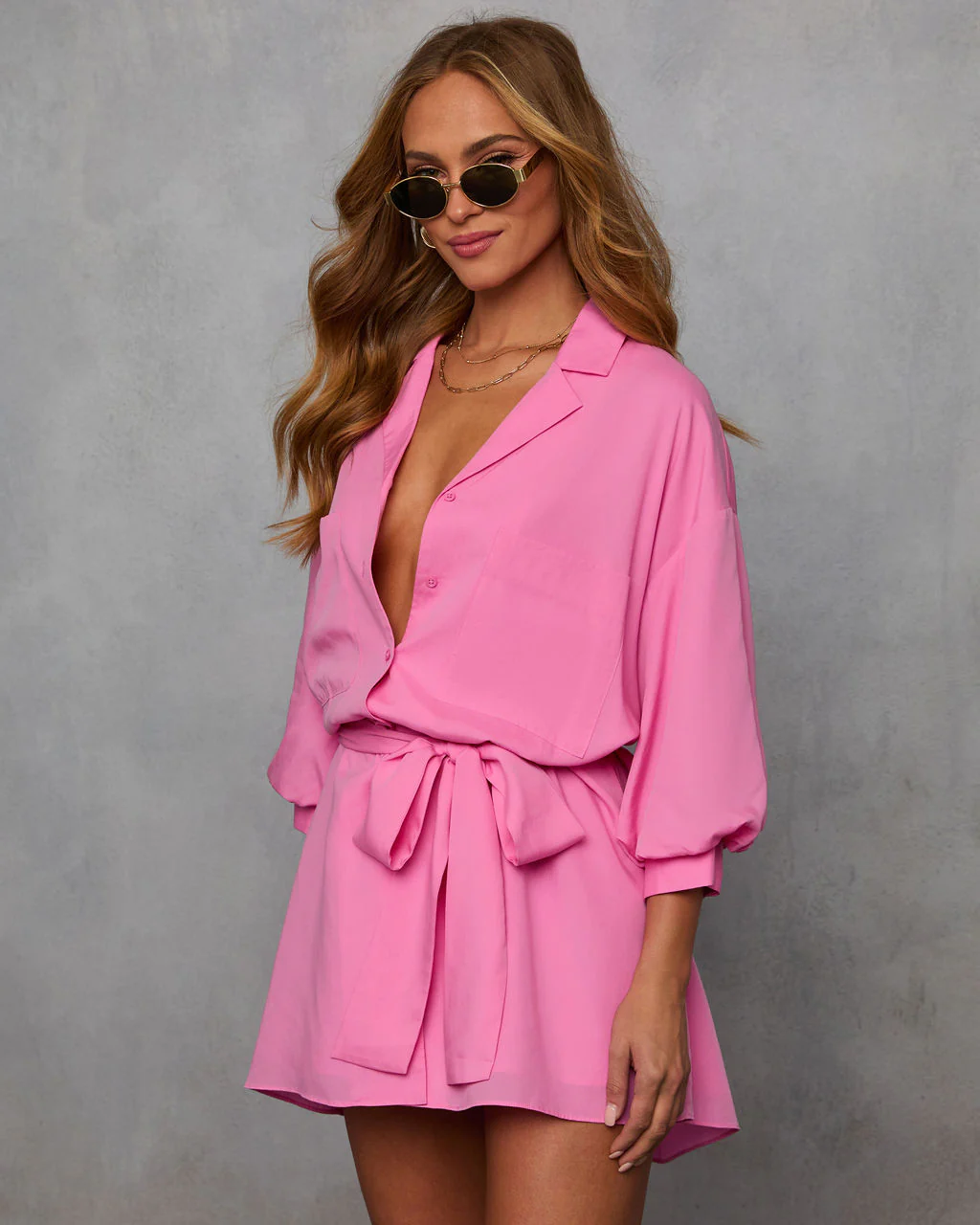 Brenna Blouson Sleeve Shirt Dress - Image 39