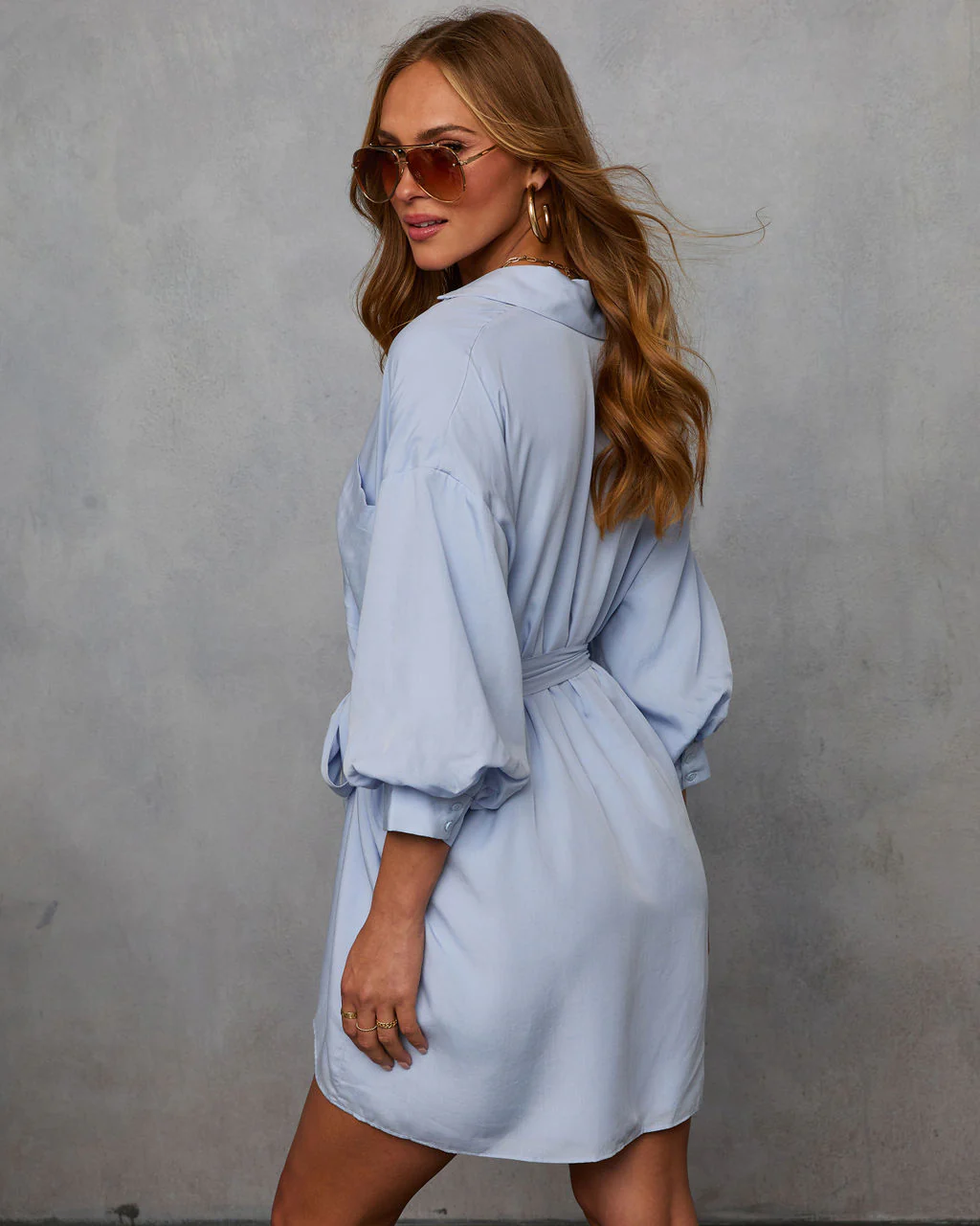 Brenna Blouson Sleeve Shirt Dress - Image 46