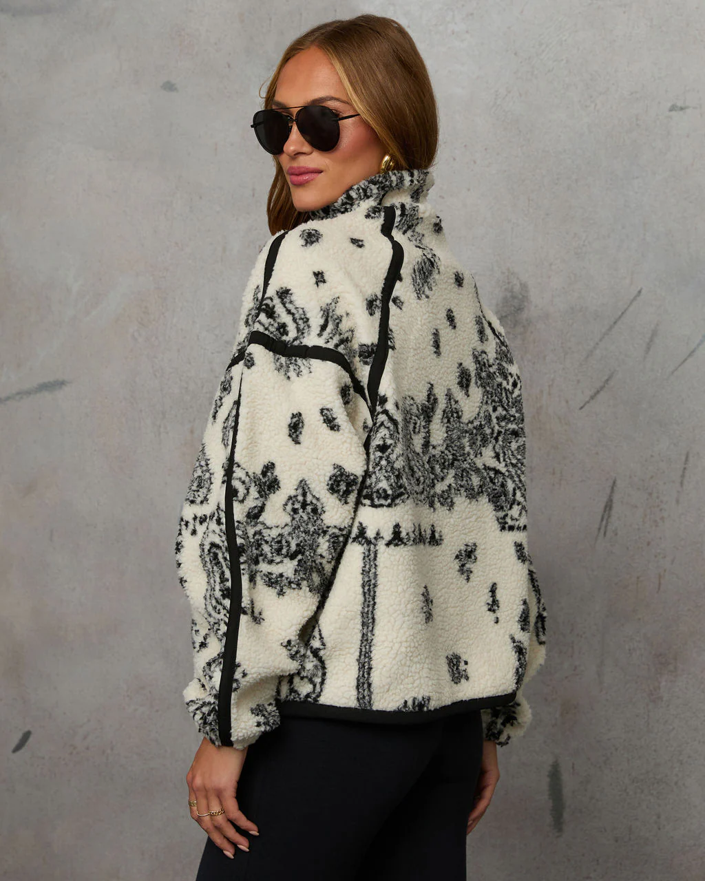 Brianna Sherpa Paisley Quarter Zip Sweatshirt - Image 10
