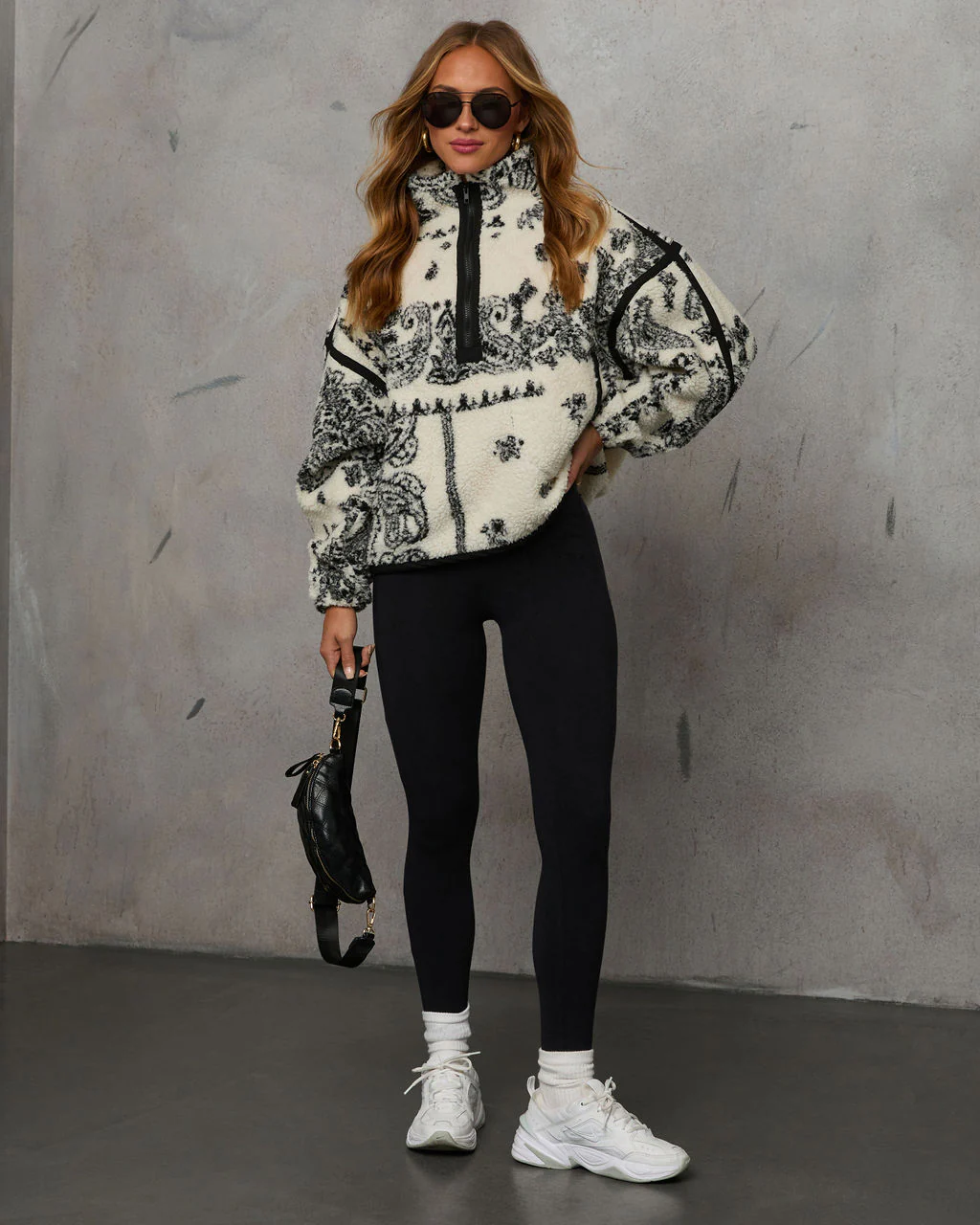 Brianna Sherpa Paisley Quarter Zip Sweatshirt - Image 12