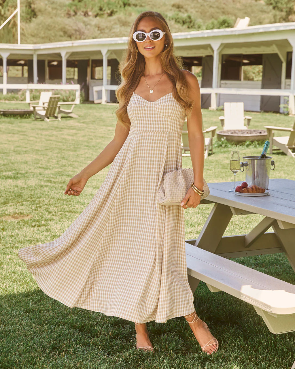 Maralen Gingham Maxi Dress - Image 5