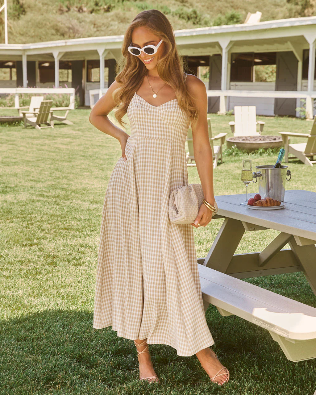 Maralen Gingham Maxi Dress - Image 6