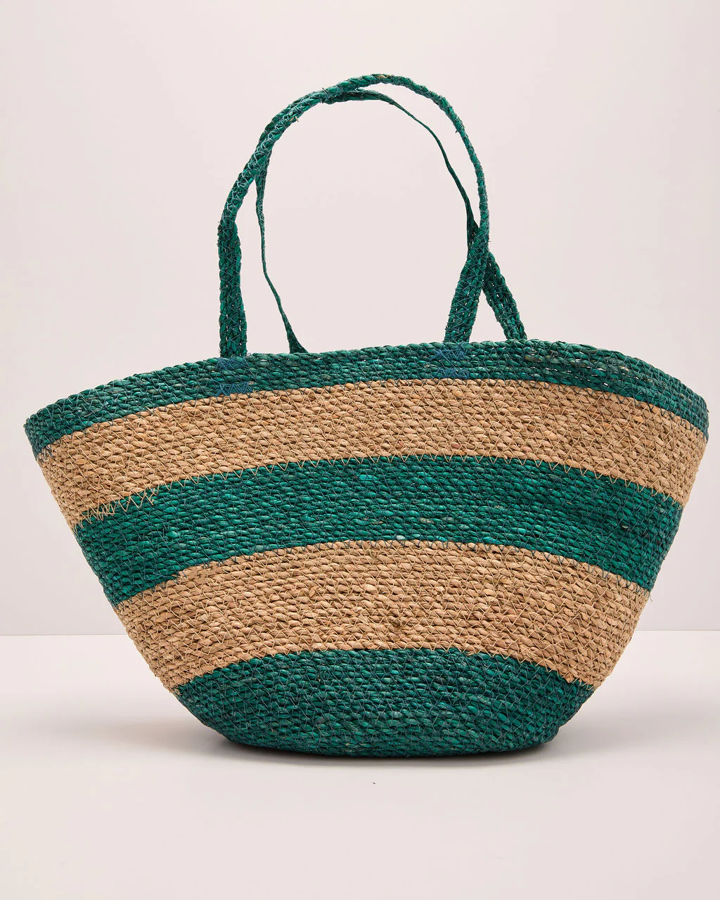 Bright Escape Striped Woven Straw Tote Bag - Image 2