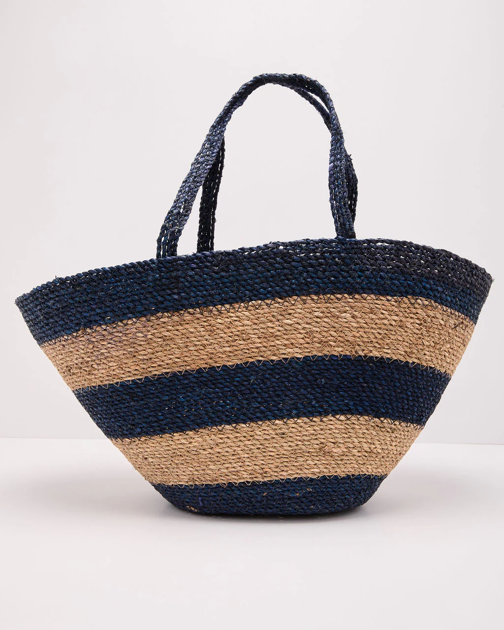Bright Escape Striped Woven Straw Tote Bag - Image 6