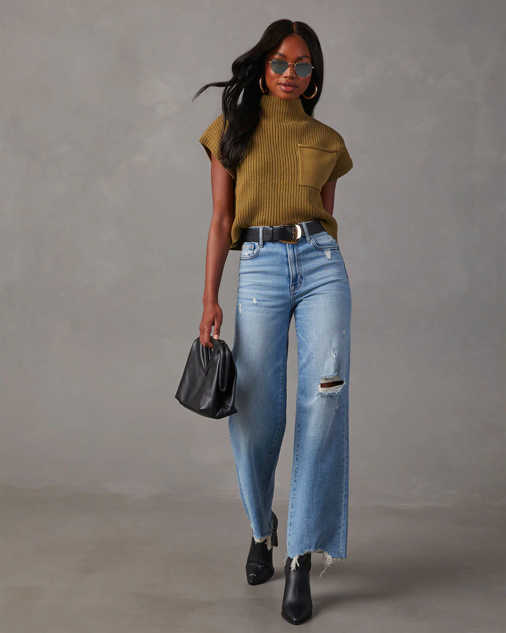 Brooke Mock Neck Short Sleeve Sweater - Image 21