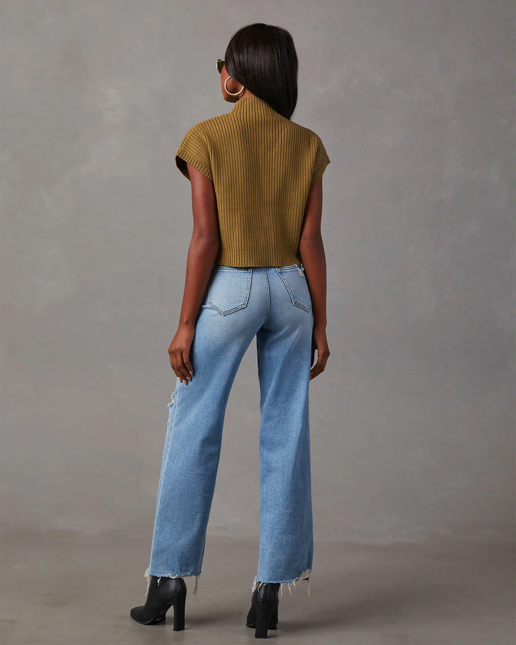 Brooke Mock Neck Short Sleeve Sweater - Image 23