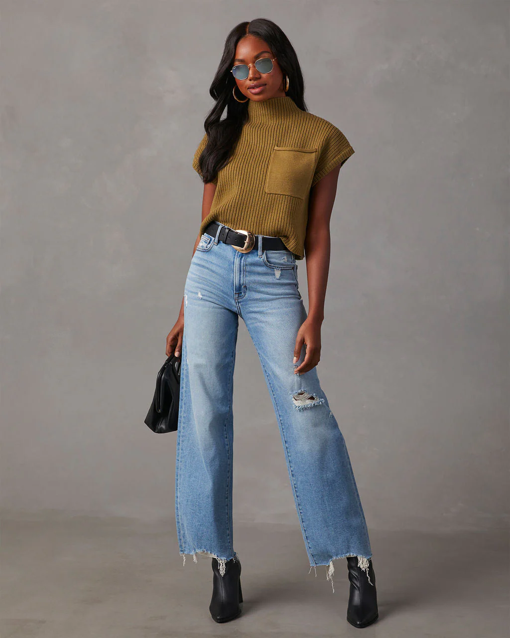 Brooke Mock Neck Short Sleeve Sweater - Image 24