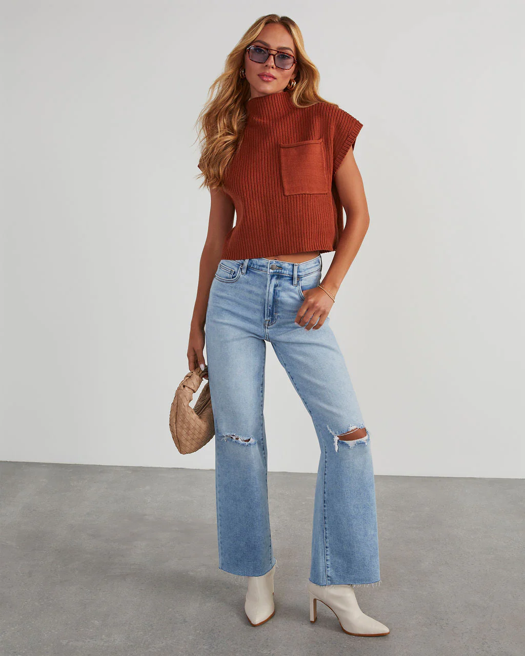 Brooke Mock Neck Short Sleeve Sweater - Image 25