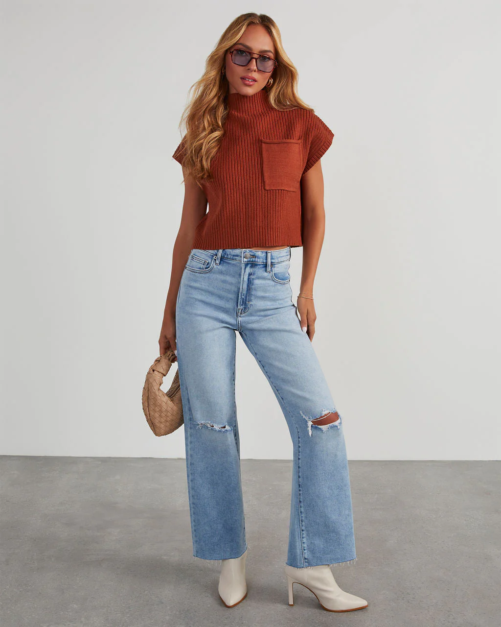 Brooke Mock Neck Short Sleeve Sweater - Image 27