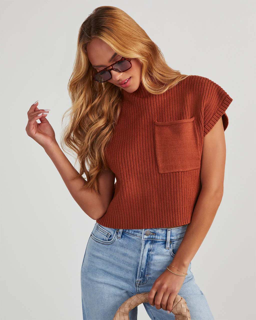 Brooke Mock Neck Short Sleeve Sweater - Image 30