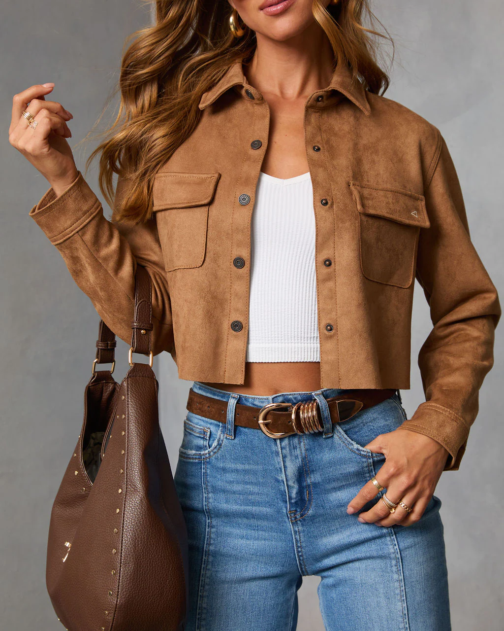 Butternut Suede Button Up Top - Image 5