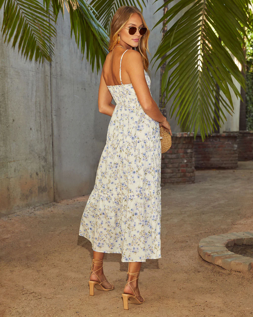 Acaida Button Front Tiered Floral Maxi Dress - Image 4