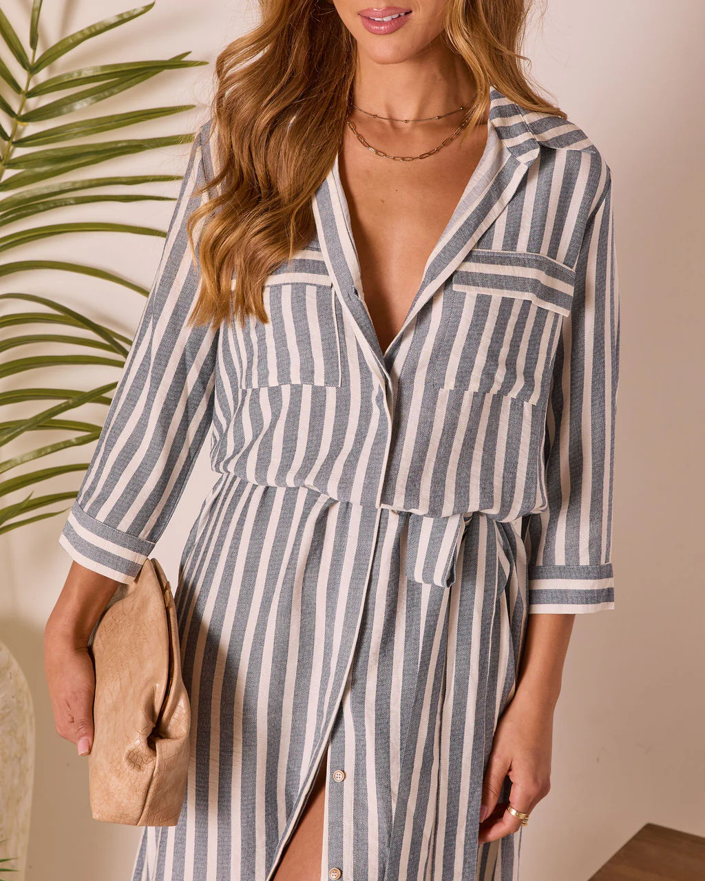 Cabana Cloud Striped Waist Tie Midi Dress - Image 6