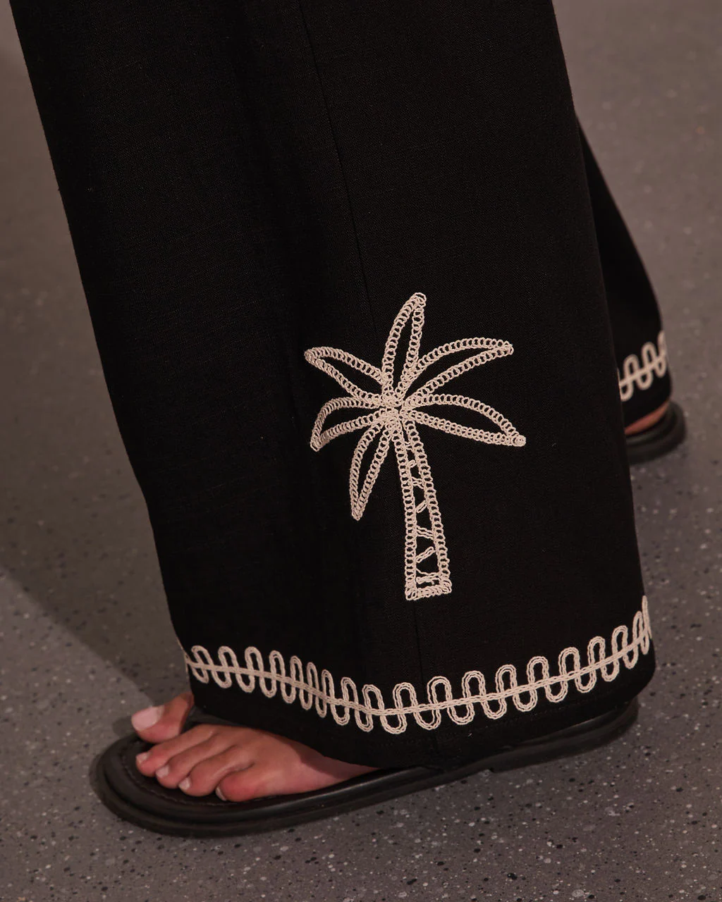 Cabana Coast Embroidered Palm Wide Leg Pants - Image 6