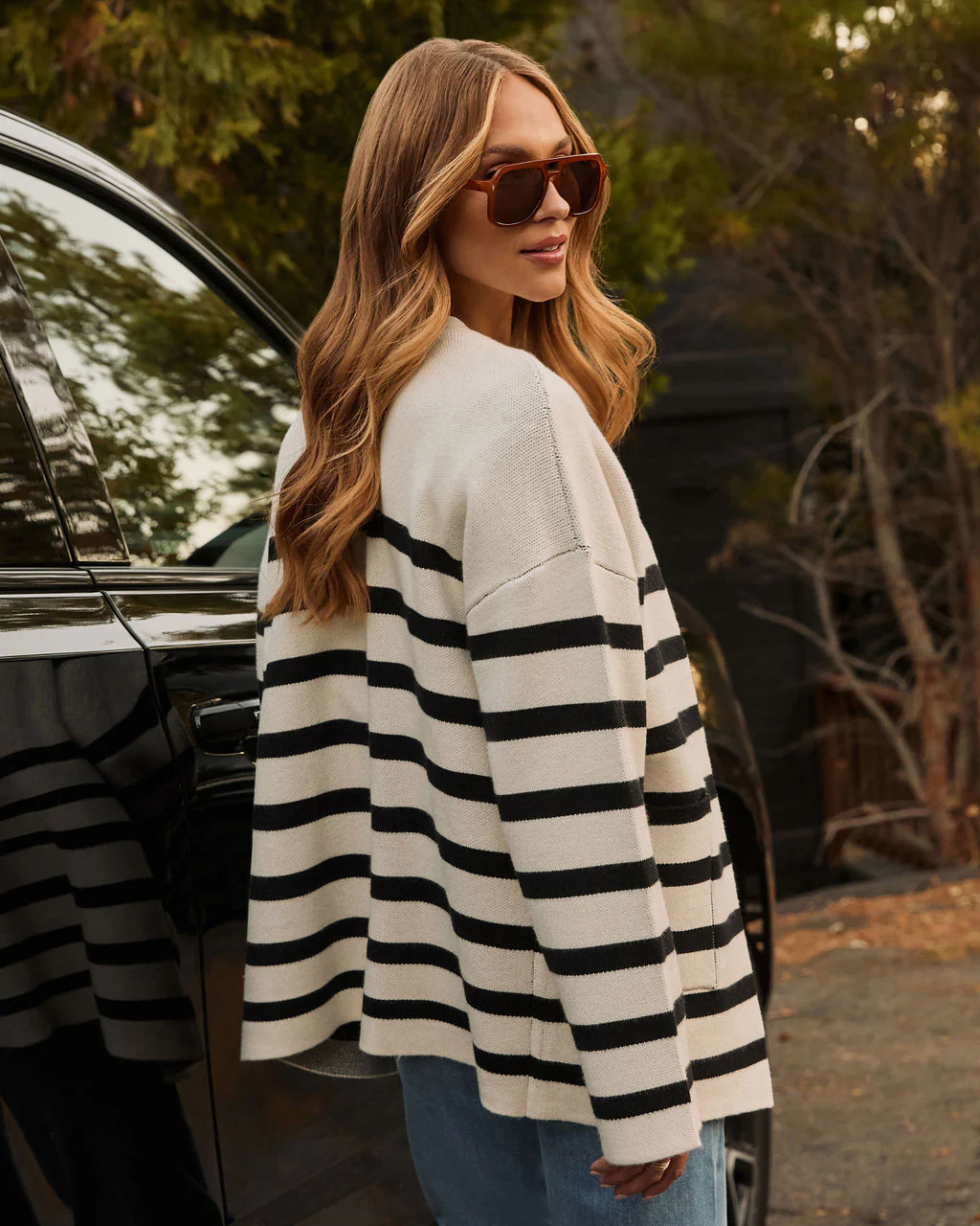 Cabin Chic Striped Cardigan - Image 4