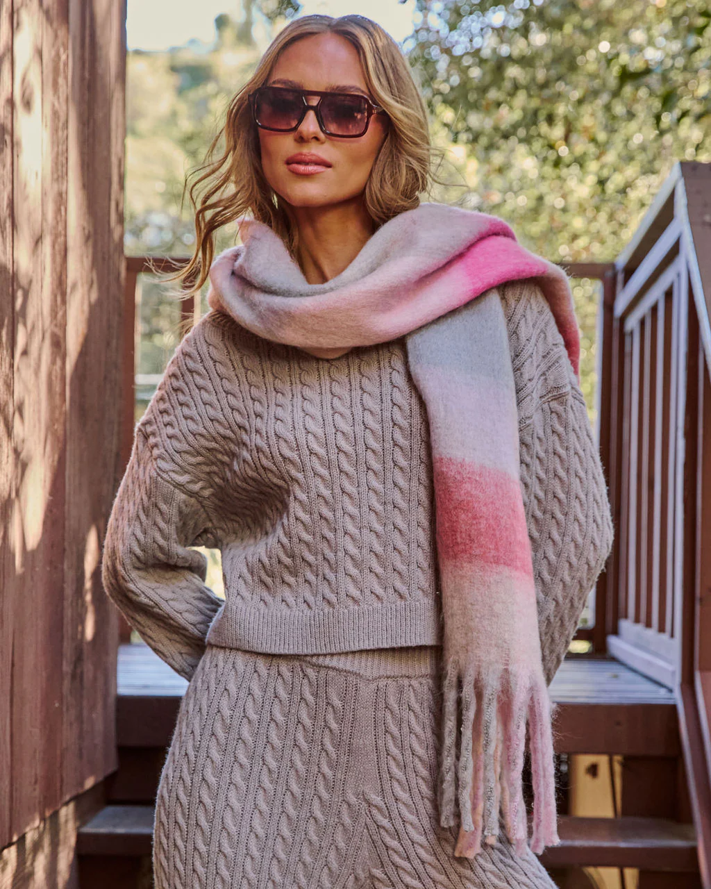 Cabin Light Plaid Print Scarf - Image 4