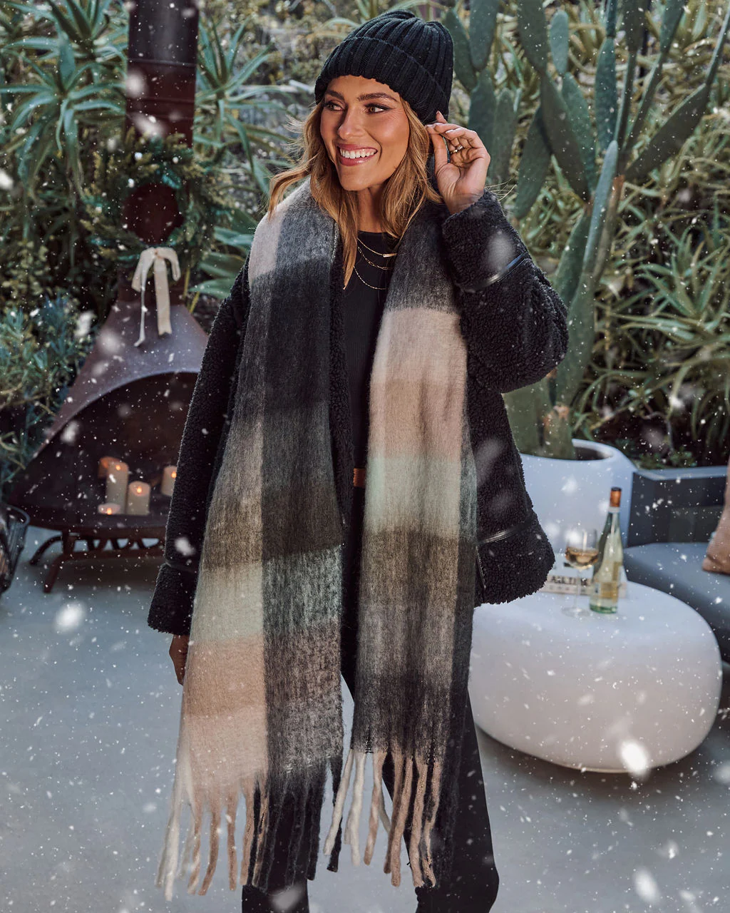 Cabin Light Plaid Print Scarf - Image 5