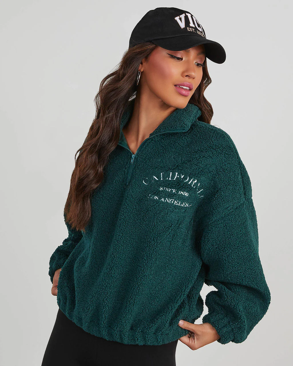 California Teddy Fleece Half Zip Jacket - Image 3