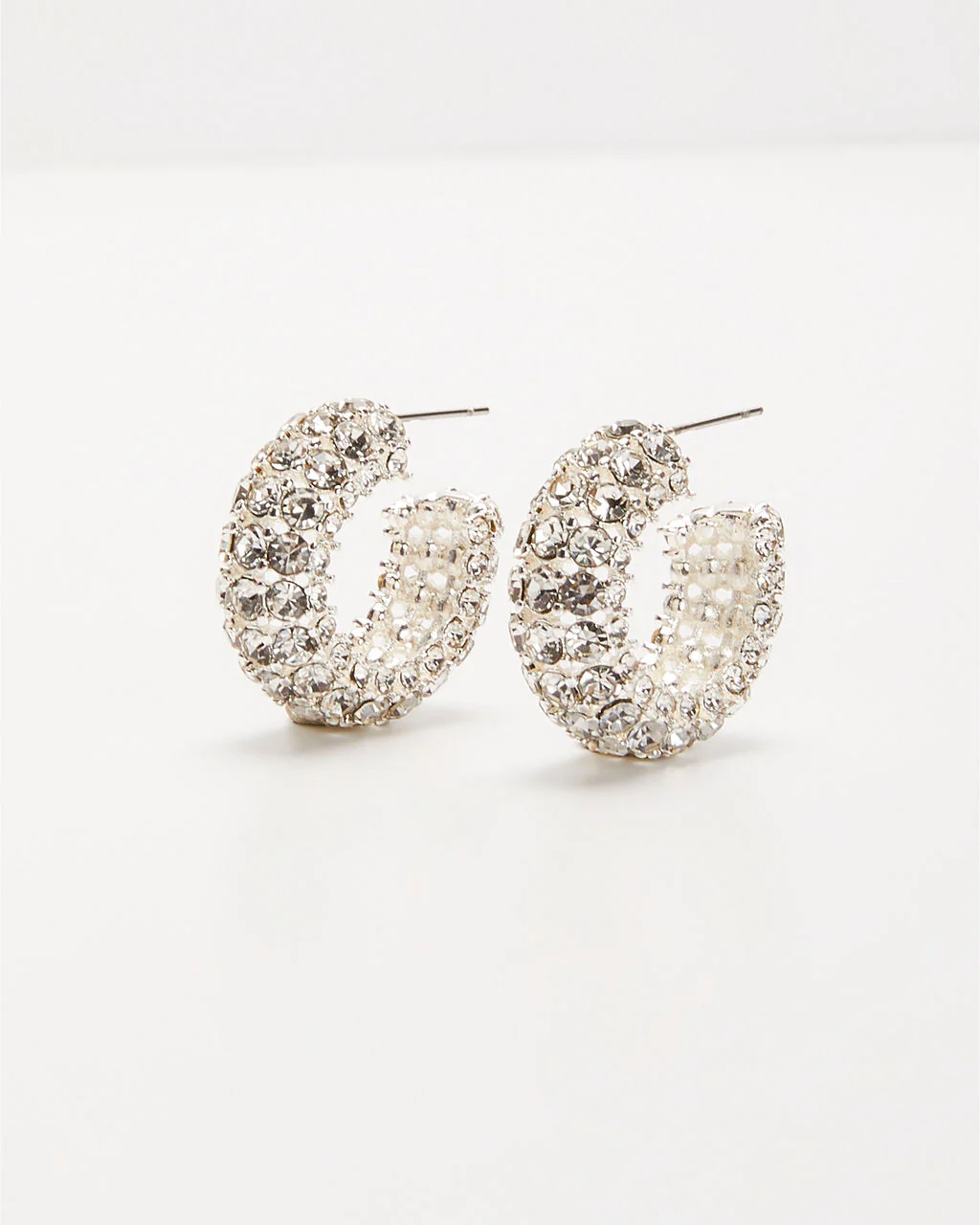 Calise Rhinestone Open Hoop Earrings - Image 2
