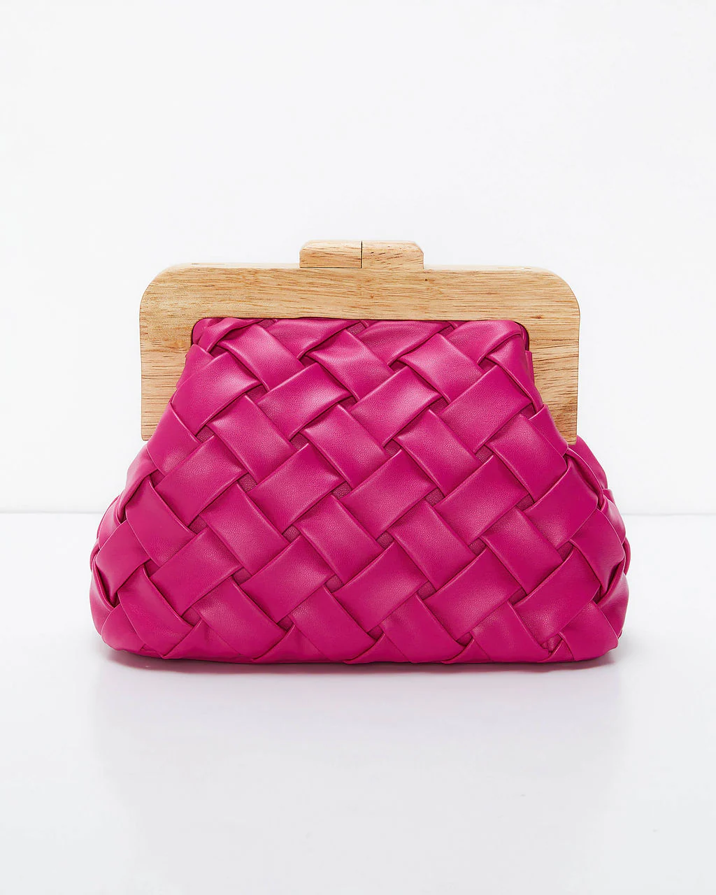 Callie Woven Faux Leather Clutch - Image 3
