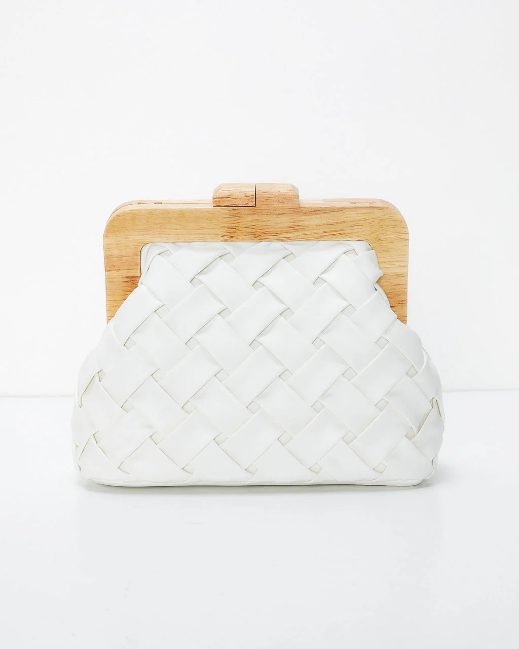 Callie Woven Faux Leather Clutch - Image 6
