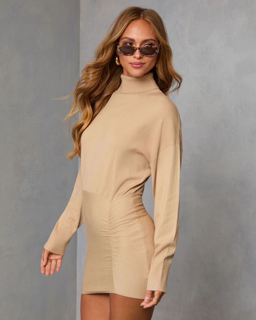 Campfire Cocoa Turtleneck Mini Sweater  Dress - Image 3
