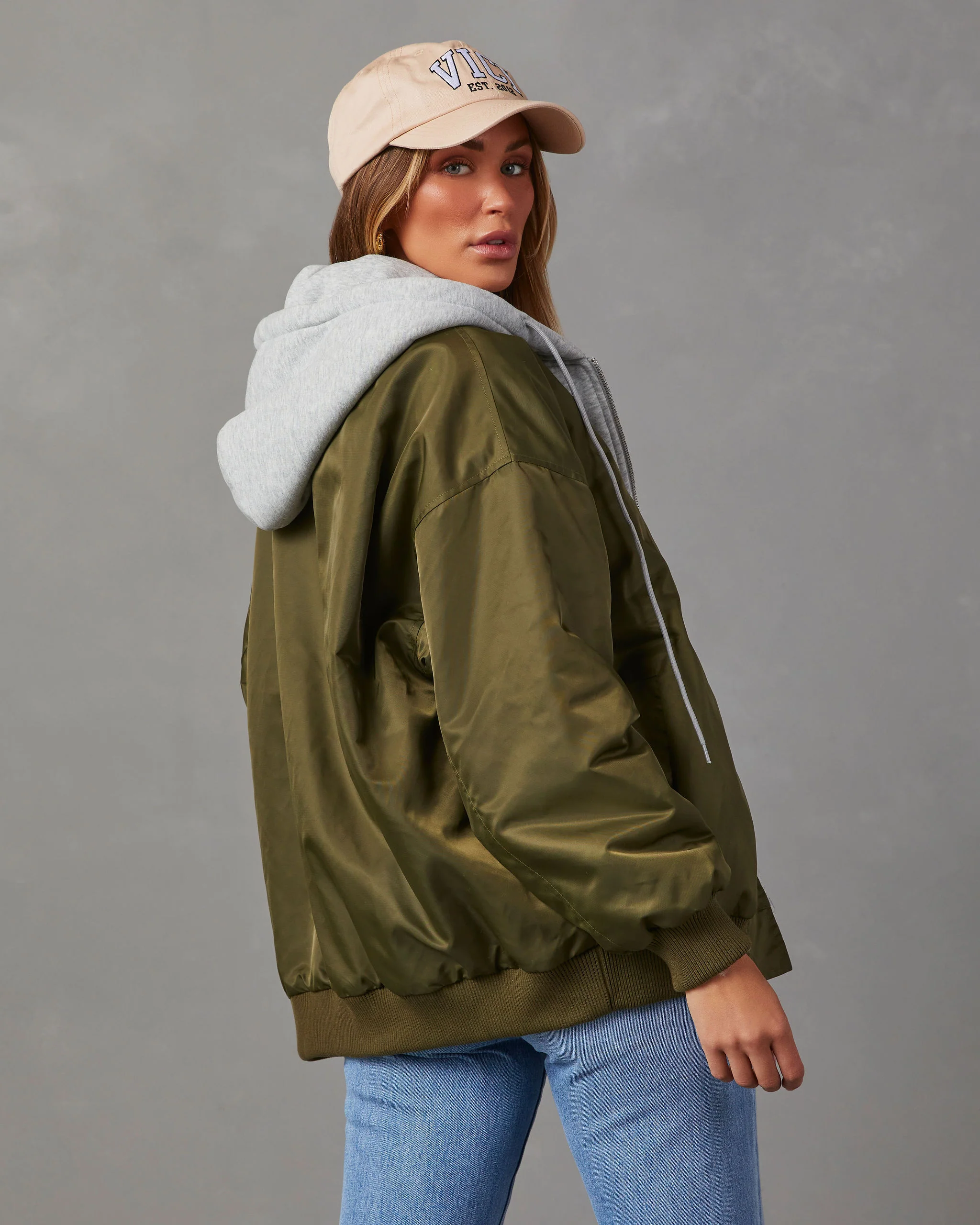 Campus Oversized Hooded Bomber Jacket - Image 9