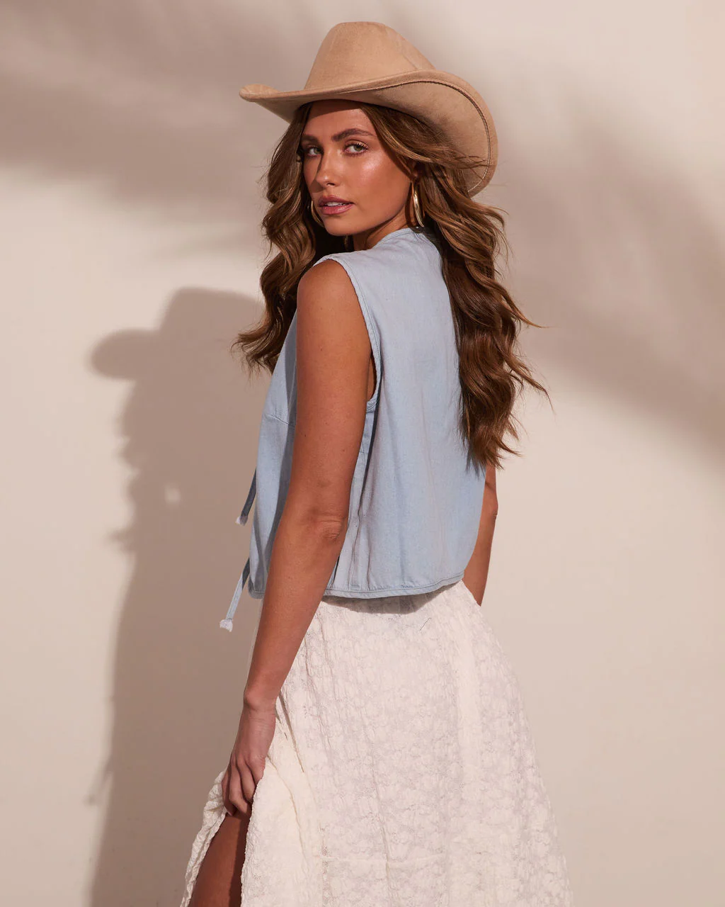 Canyon Drift Denim Front Tie Top - Image 4