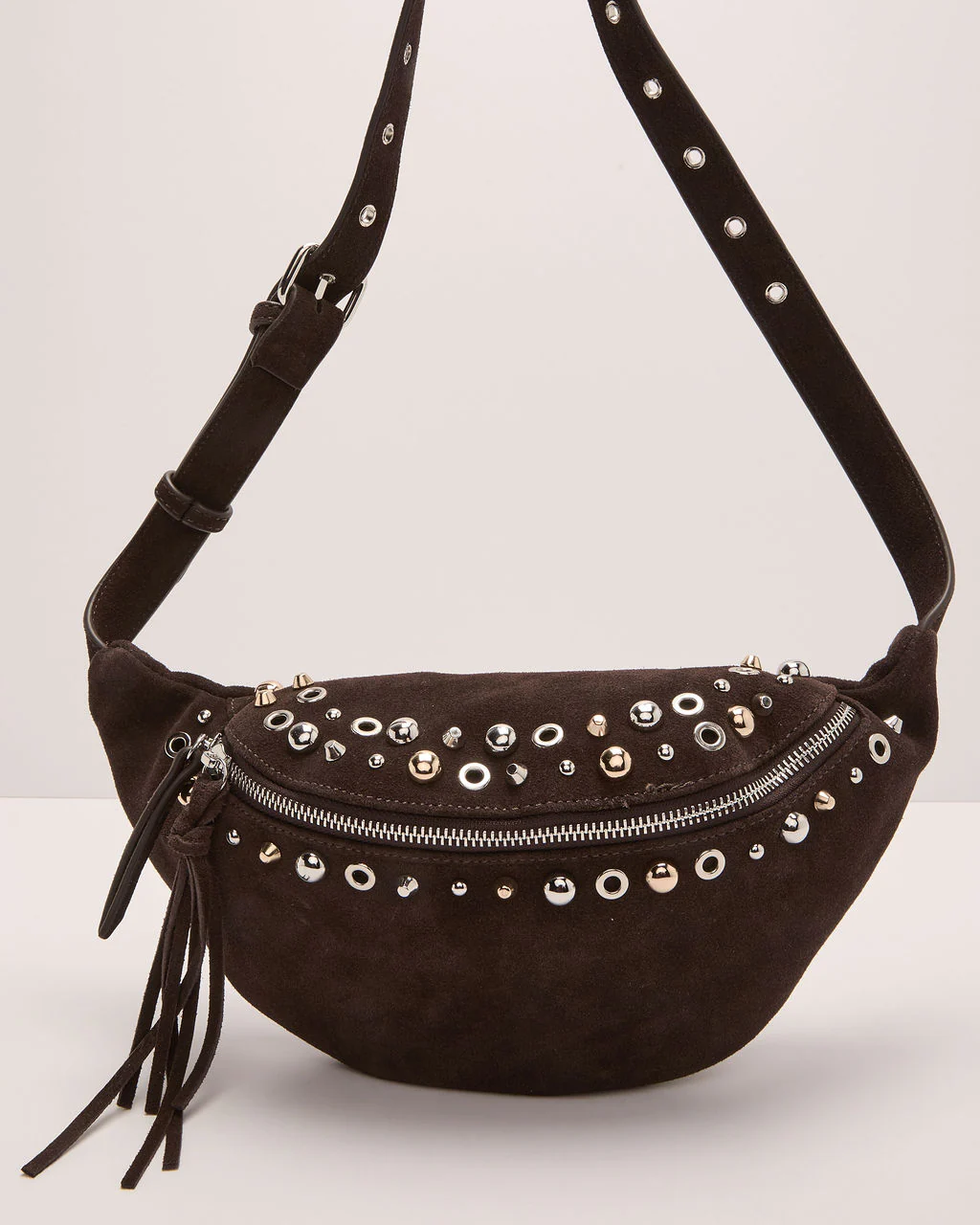 Canyon Glow Faux Suede Studded Belt Bag - Image 3