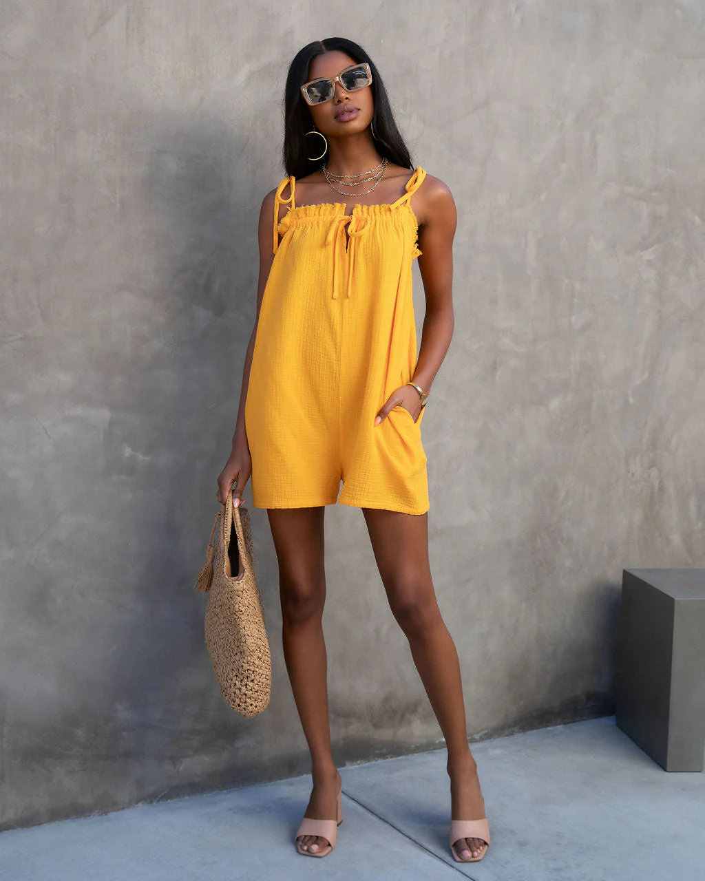 Capitola Dates Cotton Pocketed Romper - Image 3