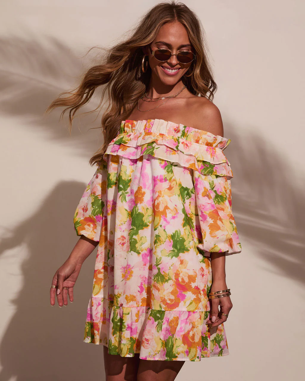 Carefree Dreamer Off The Shoulder Mini Dress - Image 3