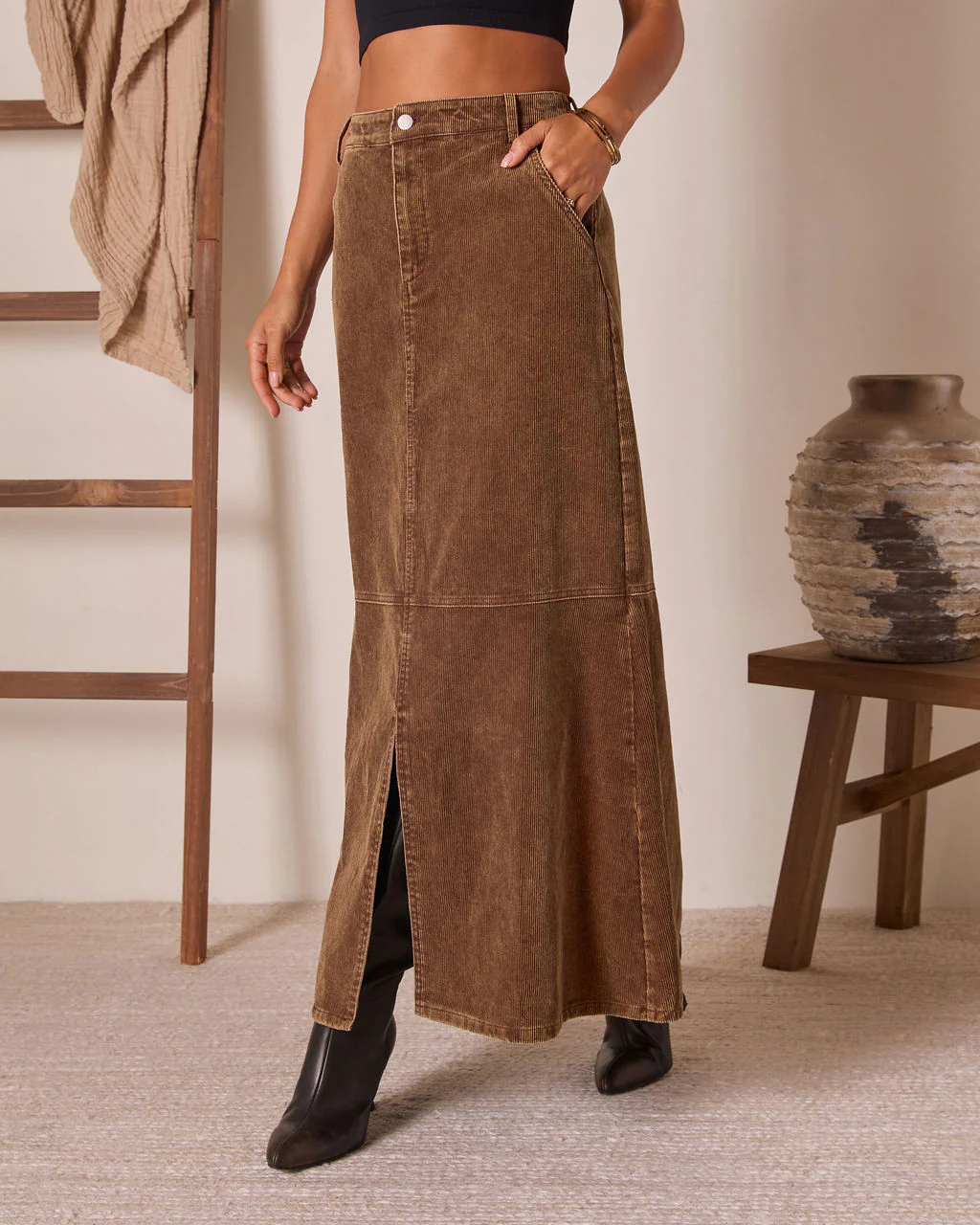 Caresse Corduroy Maxi Skirt - Image 3