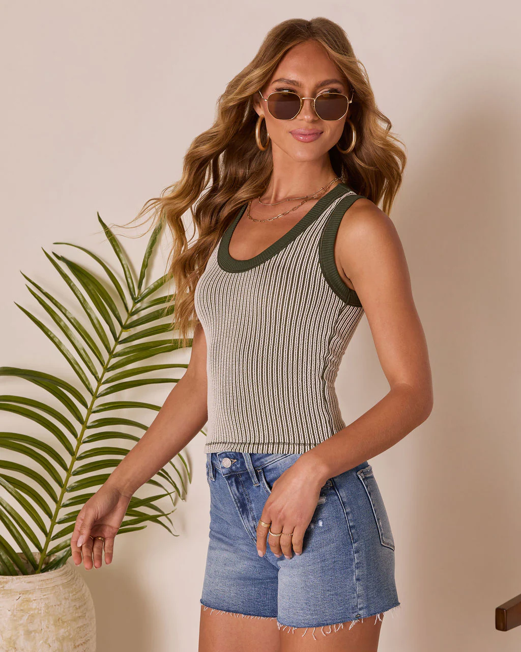 Carinne Striped Contrast Tank - Image 3