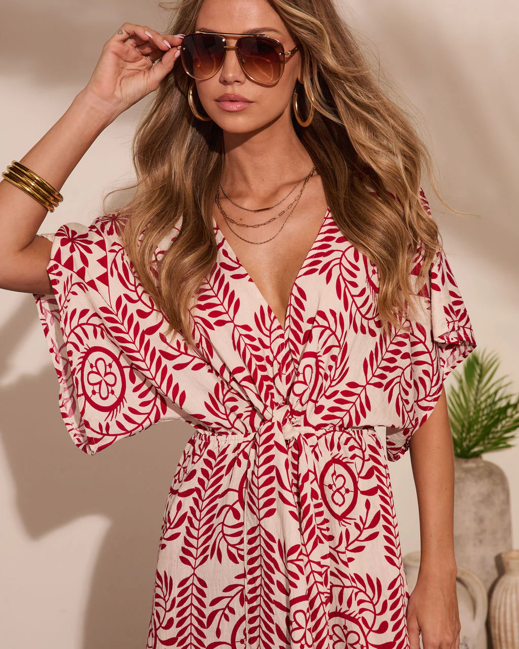 Carlea Abstract Print Waist Tie Jumpsuit - Image 2