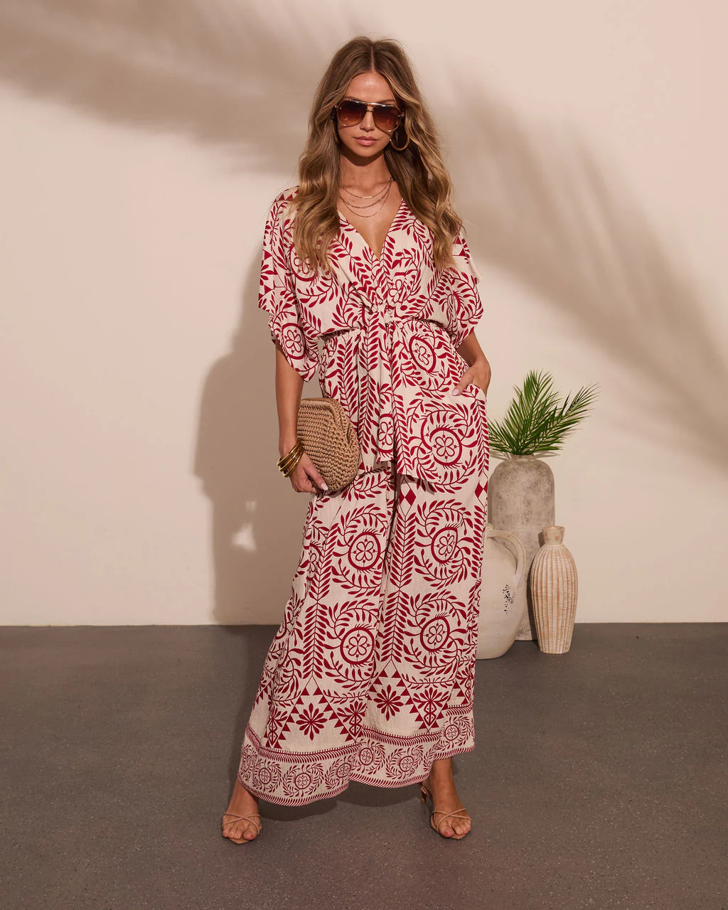 Carlea Abstract Print Waist Tie Jumpsuit - Image 5