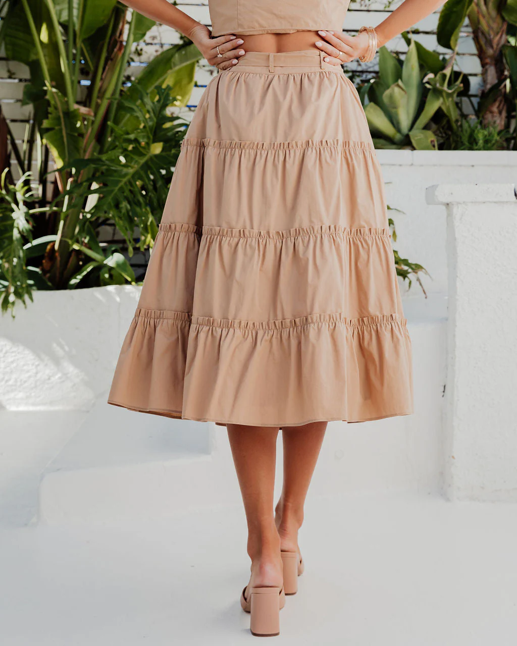 Carlena Pocketed Tiered Midi Skirt - Image 4