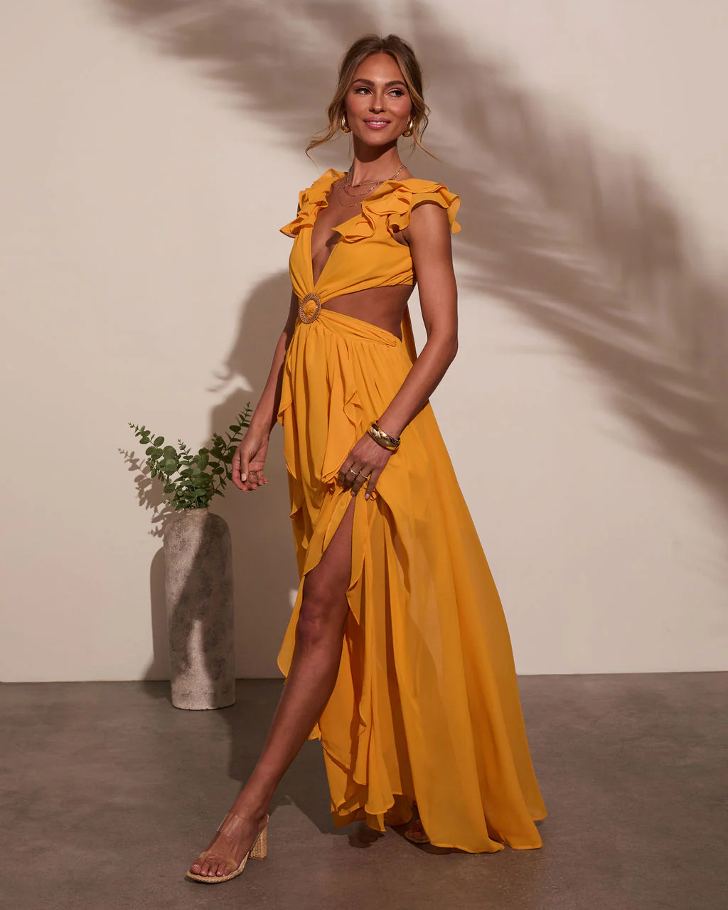 Carlita Ruffle Cutout Maxi Dress - Image 3