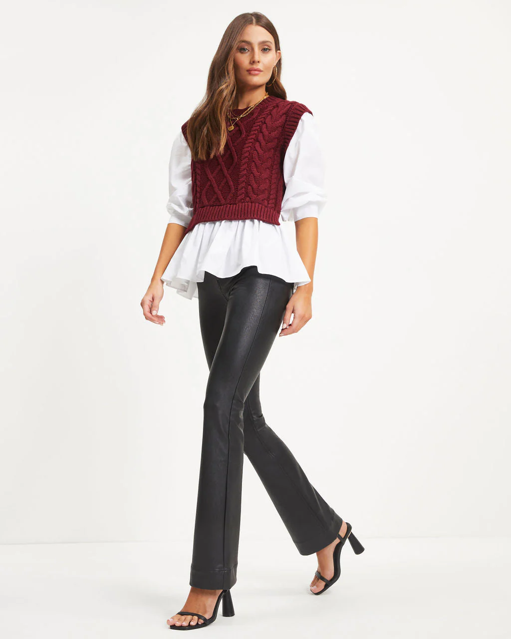 Carmine Contrast Knit Top - Image 10
