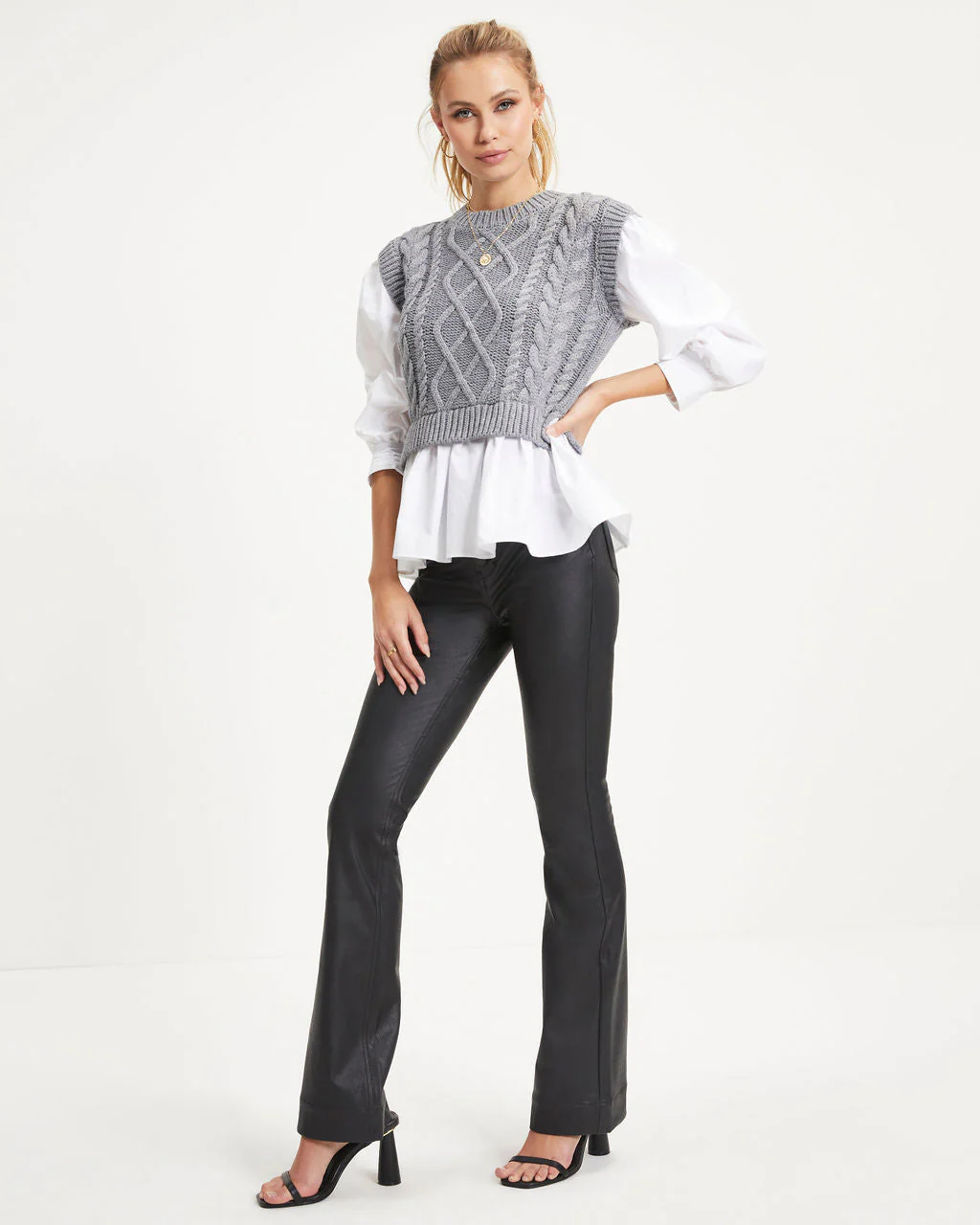 Carmine Contrast Knit Top - Image 3